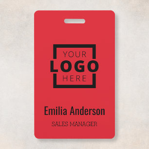 Custom Business Logo Basic Barcode Employee Badge