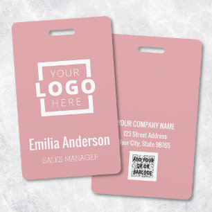 Custom Business Logo Basic Barcode Employee Badge