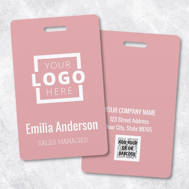 Custom Business Logo Basic Barcode Employee Badge (Creator Uploaded)