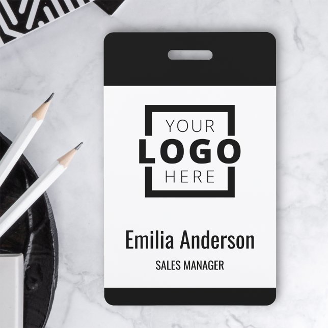 Custom Business Logo Basic Barcode Employee Badge (Creator Uploaded)