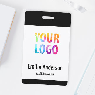 Custom Business Logo Basic Barcode Employee Badge