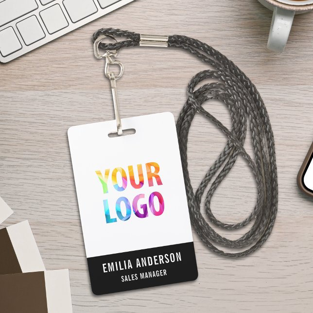 Custom Business Logo Basic Barcode Employee Badge (Creator Uploaded)