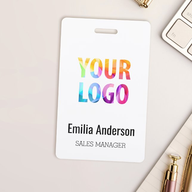 Custom Business Logo Basic Barcode Employee Badge (Creator Uploaded)