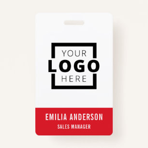 Custom Business Logo Basic Barcode Employee Badge
