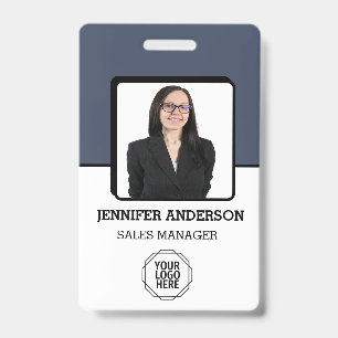 Custom Business Logo Basic Barcode Employee Photo Badge