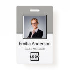 Custom Business Logo Basic Barcode Employee Photo