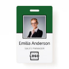 Custom Business Logo Basic Barcode Employee Photo