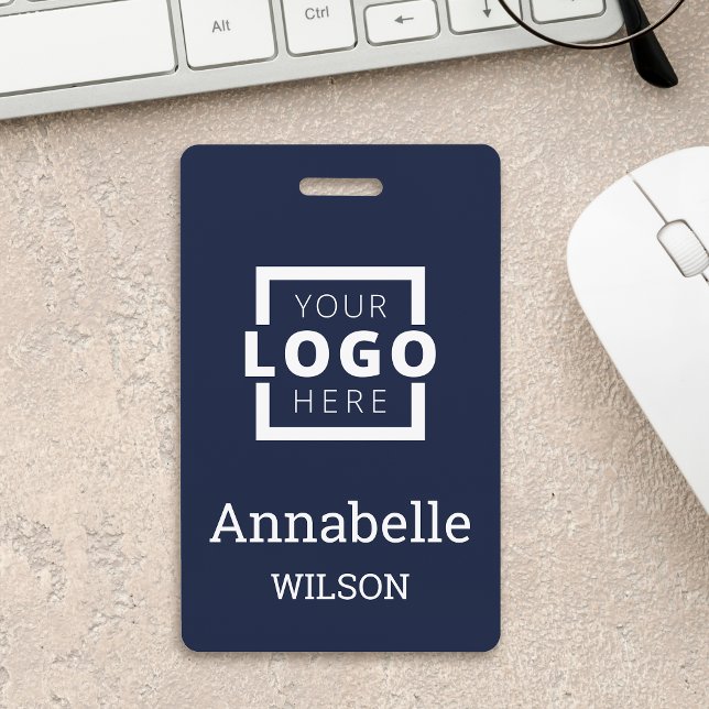 Custom Business Logo Basic Employee Name Blue Badge (Creator Uploaded)