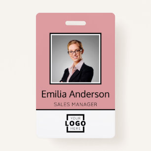 Custom Business Logo Basic Employee Name Photo Badge