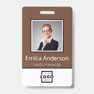 Custom Business Logo Basic Employee Name Photo Badge