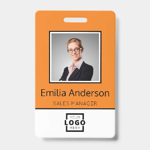 Custom Business Logo Basic Employee Name Photo Badge