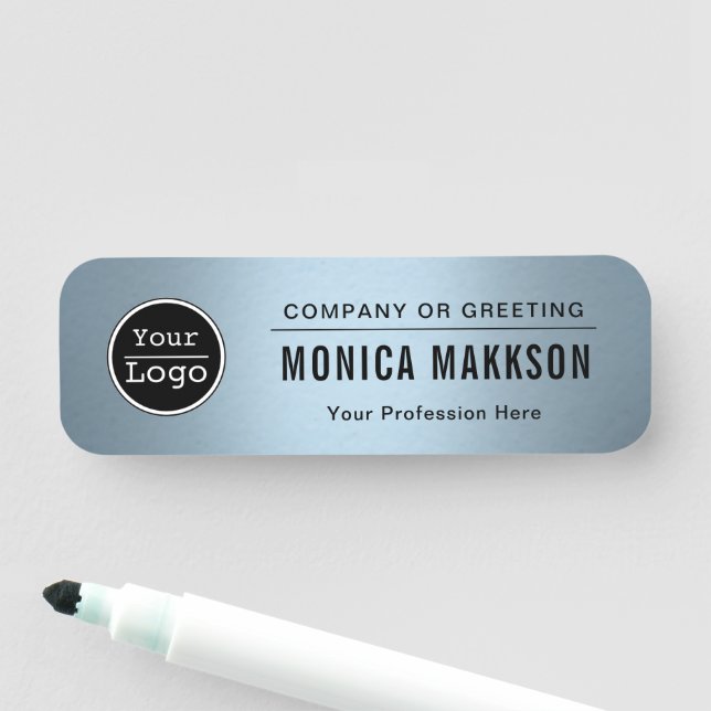 Custom Business Logo Basic Employee   Name Tag (In Situ)