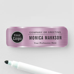 Custom Business Logo Basic Employee Staff Name Na Name Tag