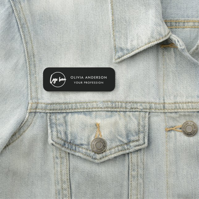 Custom Business Logo Basic Employee Staff Name  Tag (In Situ)