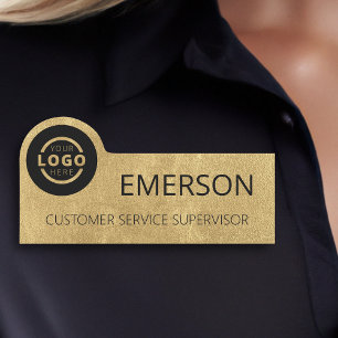 Custom Business Logo Basic Employee Staff Name Tag