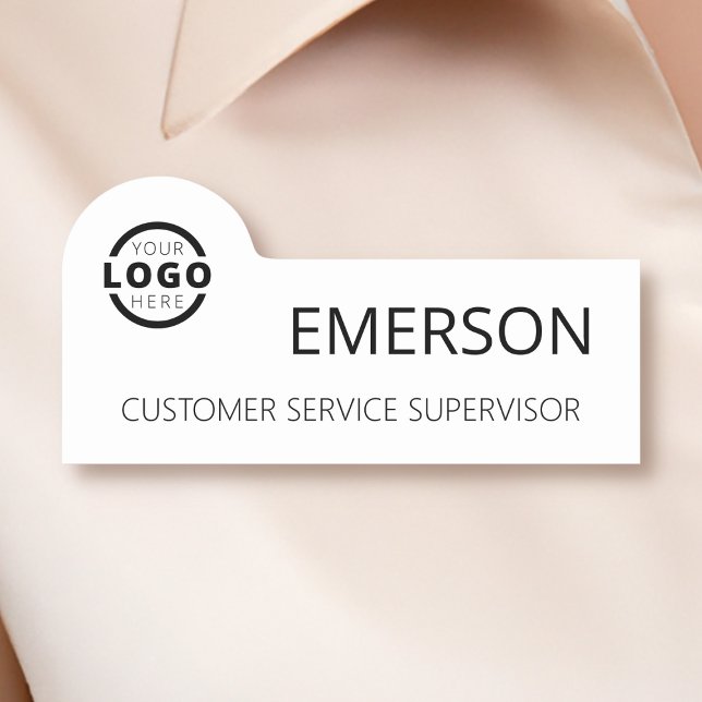 Custom Business Logo Basic Employee Staff Name Tag (Creator Uploaded)