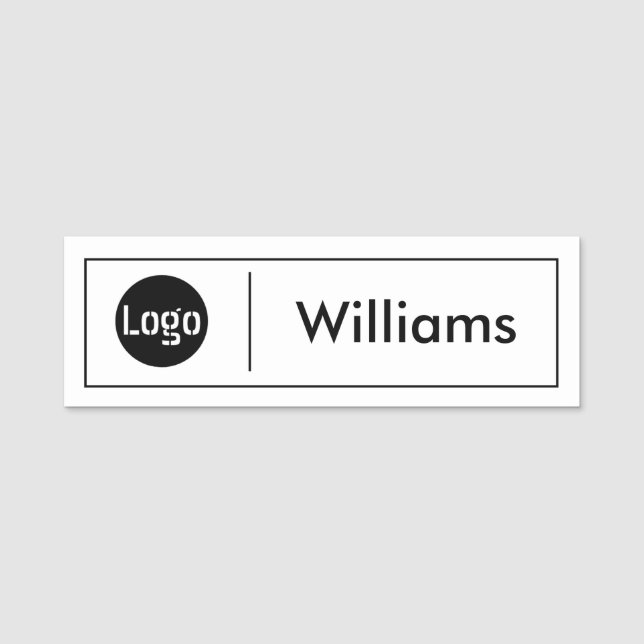 Custom Business Logo Basic Employee Staff Name Tag (Front)