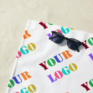 Custom Business Logo Beach Towel - Your Colours