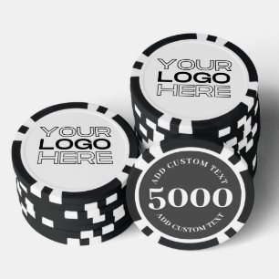 Custom Business Logo Black 5000 Value Game Poker Chips