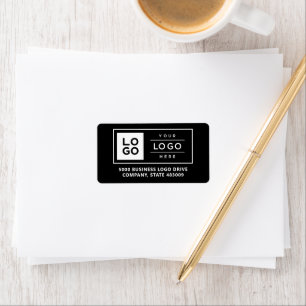 Custom Business Logo Black Address Mailing Label