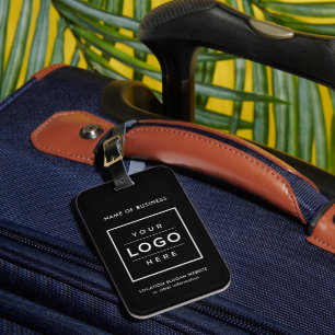 Custom Business Logo Black and White Branded Luggage Tag