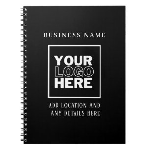 Custom Business Logo Black and White Branded Notebook