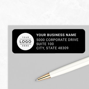 Custom Business Logo Black Company Return Address