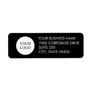 Custom Business Logo Black Company Return Address 