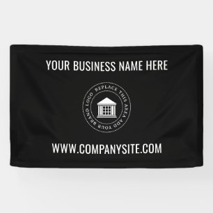 Custom Business Logo   Black Minimalist Modern Banner