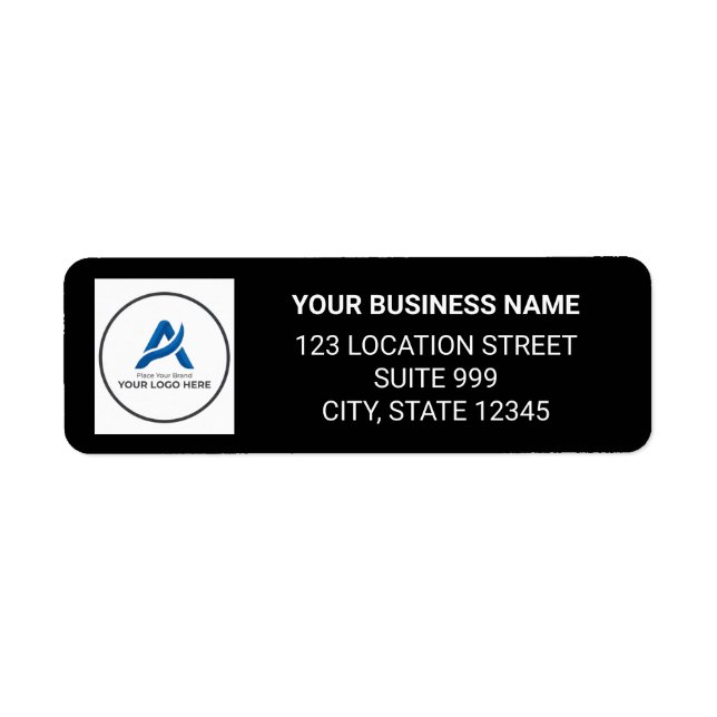 Custom Business Logo Black Return Address (Front)