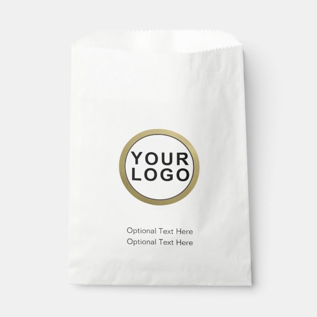 Custom Business Logo Brand Modern Minimal Favour Bag (Front)