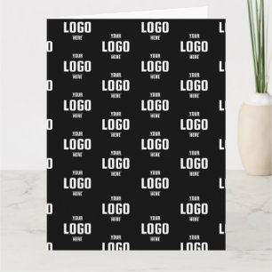 Custom Business Logo Branded – Black Folded Greeti Card