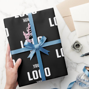 Custom Business Logo Branded – Black  Wrapping Paper