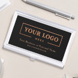 Custom Business Logo Branded Corporate Gold Business Card Holder<br><div class="desc">Create your personalized professional business card holder with your own company logo and custom text. Custom branded business card holders are great practical corporate gifts for executives and employees,  and they add a professional touch and promotional value to presenting your cards to customers. No minimum order quantity.</div>
