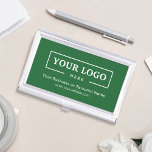 Custom Business Logo Branded Corporate Green Business Card Holder<br><div class="desc">Create your personalized professional business card holder with your own company logo and custom text. Custom branded business card holders are great practical corporate gifts for executives and employees,  and they add a professional touch and promotional value to presenting your cards to customers. No minimum order quantity.</div>