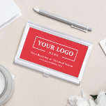 Custom Business Logo Branded Corporate Red Business Card Holder<br><div class="desc">Create your personalized professional business card holder with your own company logo and custom text. Custom branded business card holders are great practical corporate gifts for executives and employees,  and they add a professional touch and promotional value to presenting your cards to customers. No minimum order quantity.</div>