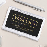 Custom Business Logo Branded Corporate Rose Gold Business Card Holder<br><div class="desc">Create your personalized professional business card holder with your own company logo and custom text. Custom branded business card holders are great practical corporate gifts for executives and employees,  and they add a professional touch and promotional value to presenting your cards to customers. No minimum order quantity.</div>