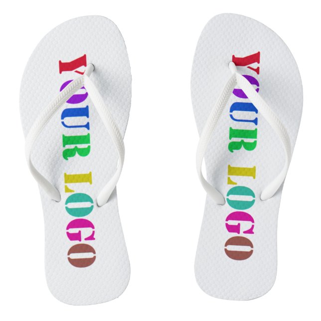 Custom Business Logo Branded Flip Flops Example (Footbed)