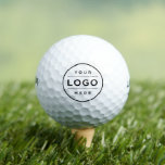 Custom Business Logo Branded Golf Balls<br><div class="desc">A professional custom branded golf ball for your business features your logo design framed by a simple black round circle. Adjust the colour of the black border or remove this feature under Personalize / Customize Further. Please contact the designer for further assistance at kathleen@plushpaper.com</div>