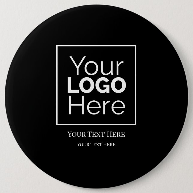 Custom Business Logo Branded Professional  6 Inch Round Button (Front)