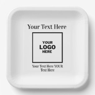 Custom Business Logo Branded Professional  Paper Plate