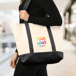 Custom Business Logo Branded Promotional Tote Bag<br><div class="desc">Easily personalize this trendy tote bag with your own business logo and promotional information. Custom branded tote bags are great as corporate gifts for employees,  customers,  and clients. They can also be used to promote your business brand at exhibitions,  conferences or as trade show giveaways. No minimum order quantity.</div>
