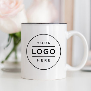 Custom Business Logo Branded Promotional Two-Tone Coffee Mug