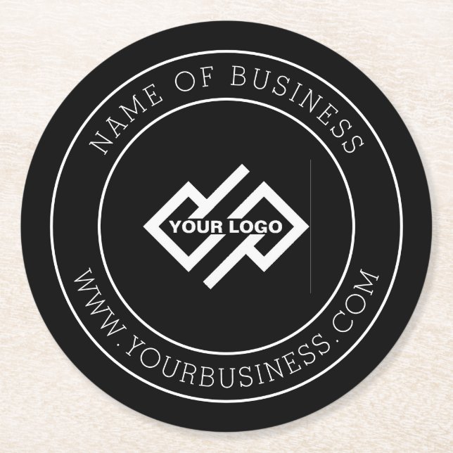  Custom Business Logo Branded Round Paper Round Pa Coaster (Front)