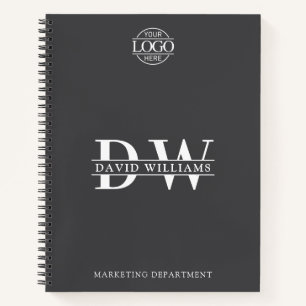 Custom Business Logo & Branding Monogram Initials Notebook