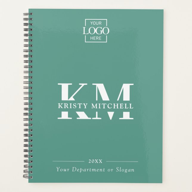 Custom Business Logo & Branding Monogram Initials Planner (Front)