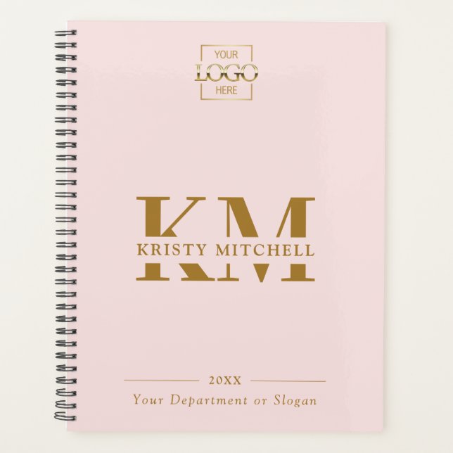 Custom Business Logo & Branding Monogram Initials Planner (Front)