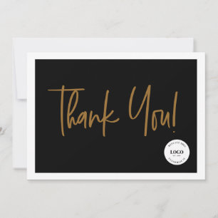 Custom Business Logo Bulk Order Black Gold hue  Thank You Card