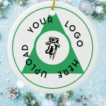 Custom Business Logo Ceramic Ornament<br><div class="desc">Elevate your business's holiday spirit with our customizable ceramic ornament. Tailored for new business owners and small enterprises, this ornament allows you to upload your circular business logo, turning it into a unique festive keepsake. Whether you're celebrating a successful year or spreading holiday cheer to clients and partners, this ornament...</div>