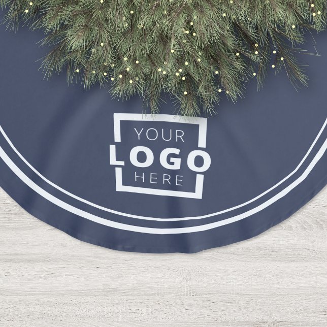 Custom Business Logo Christmas Elegant Corporate Brushed Polyester Tree Skirt (Creator Uploaded)